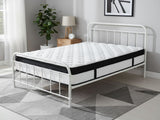 Darcy Metal Bed Frame White & Euro Top Mattress G31 – Queen (Combo)