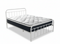 Darcy Metal Bed Frame White & Euro Top Mattress J32 - Queen