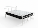 Darcy Metal Bed Frame White & X20 Mattress - Queen