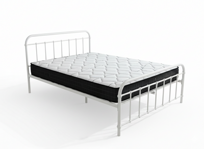 Darcy Metal Bed Frame White & X20 Mattress - Queen