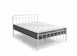 Darcy Metal Bed Frame White & FIRM23 Mattress - Queen