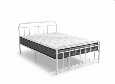 Darcy Metal Bed Frame White & FIRM23 Mattress - Queen