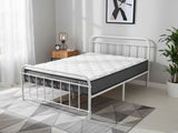 Darcy Metal Bed Frame White & FIRM23 Mattress – Queen (Combo)