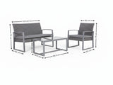 Lugano 4-Piece Steel Outdoor Lounge Set