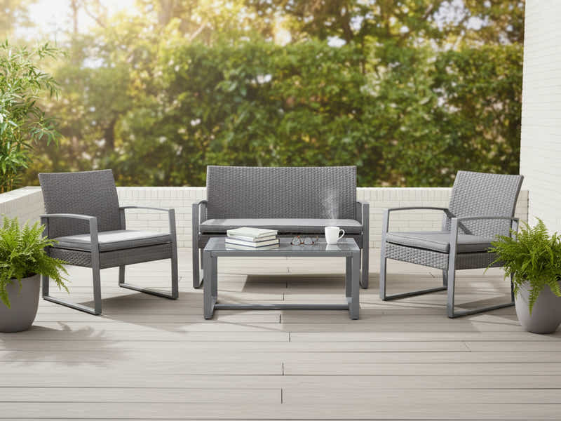 Lugano 4-Piece Steel Outdoor Lounge Set