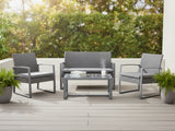 Lugano 4-Piece Steel Outdoor Lounge Set
