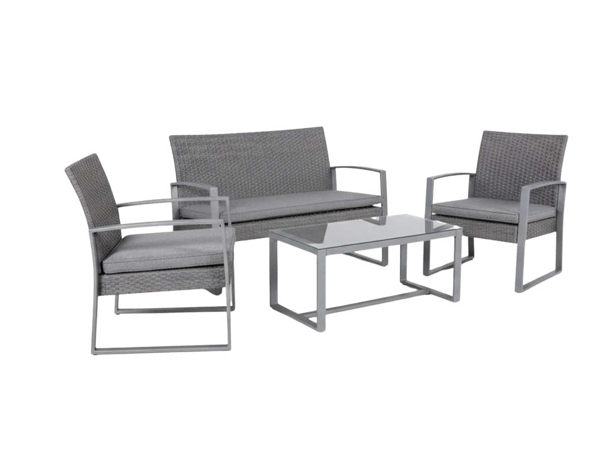 Lugano 4-Piece Steel Outdoor Lounge Set