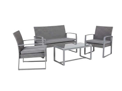 Lugano 4-Piece Steel Outdoor Lounge Set