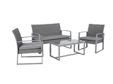 Lugano 4-Piece Steel Outdoor Lounge Set