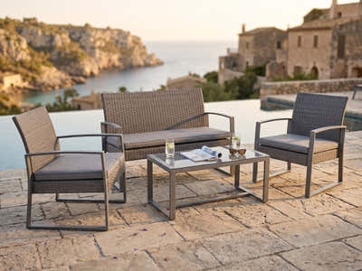 Lugano 4-Piece Steel Outdoor Lounge Set
