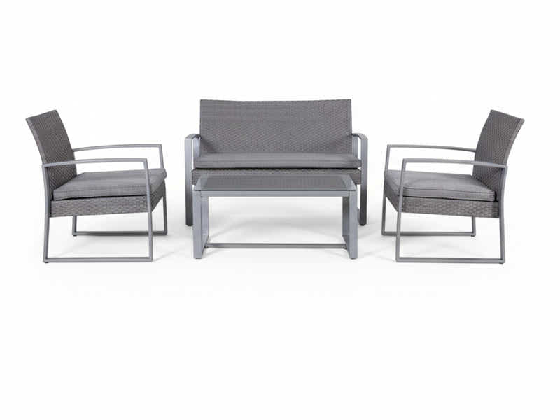 Lugano 4-Piece Steel Outdoor Lounge Set