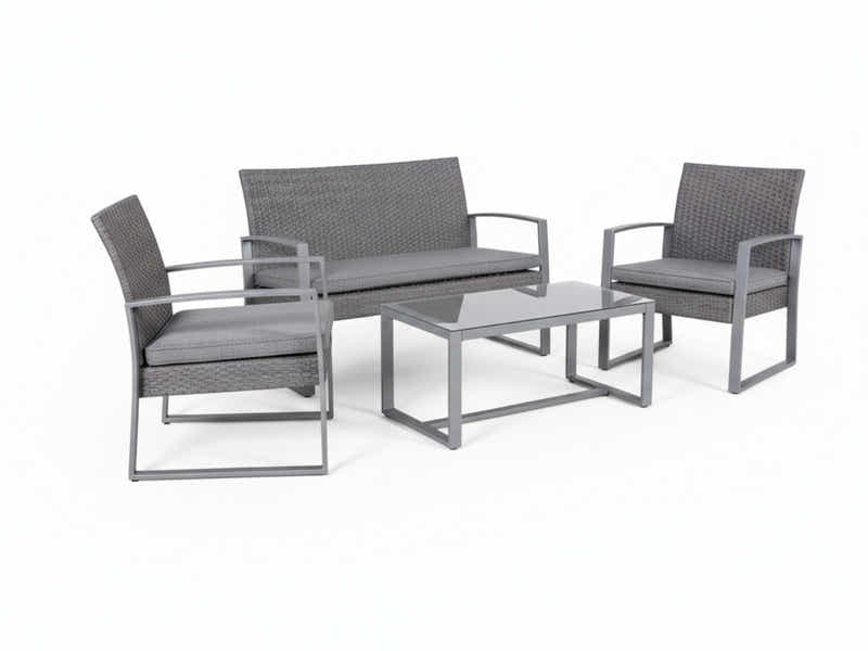 Lugano 4-Piece Steel Outdoor Lounge Set
