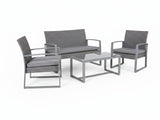 Lugano 4-Piece Steel Outdoor Lounge Set