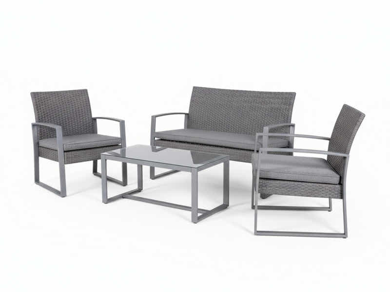 Lugano 4-Piece Steel Outdoor Lounge Set