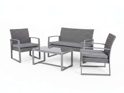 Lugano 4-Piece Steel Outdoor Lounge Set