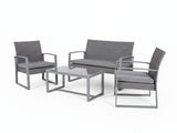 Lugano 4-Piece Steel Outdoor Lounge Set