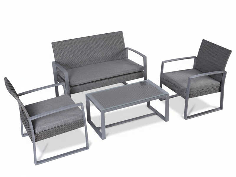 Lugano 4-Piece Steel Outdoor Lounge Set