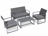 Lugano 4-Piece Steel Outdoor Lounge Set