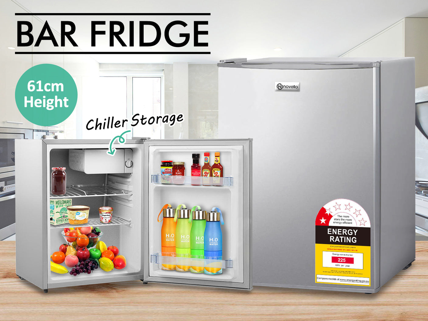 Bar Fridge Large Grey