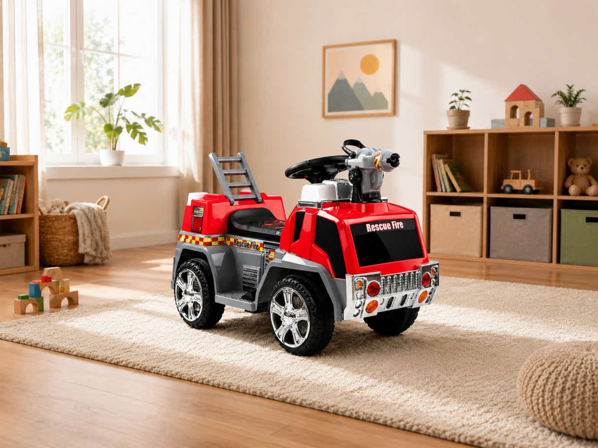 Kids Ride On Fire Truck With Water Gun - Red