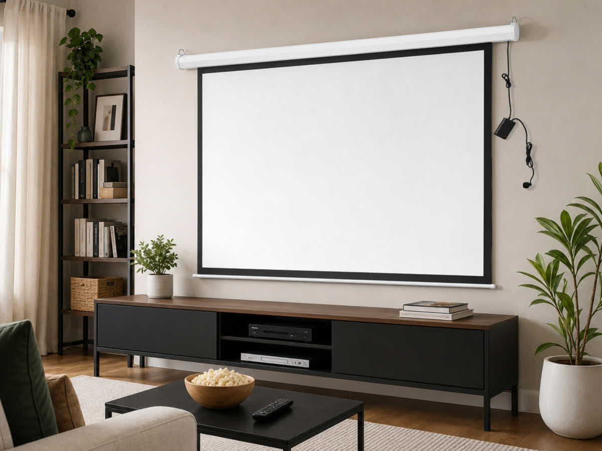 120 Inches Electric Motorized Projector Screen With Wireless Remote