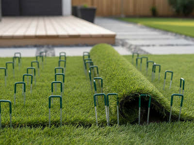 DS Galvanized Steel Artificial Grass Pins - 50 Pcs