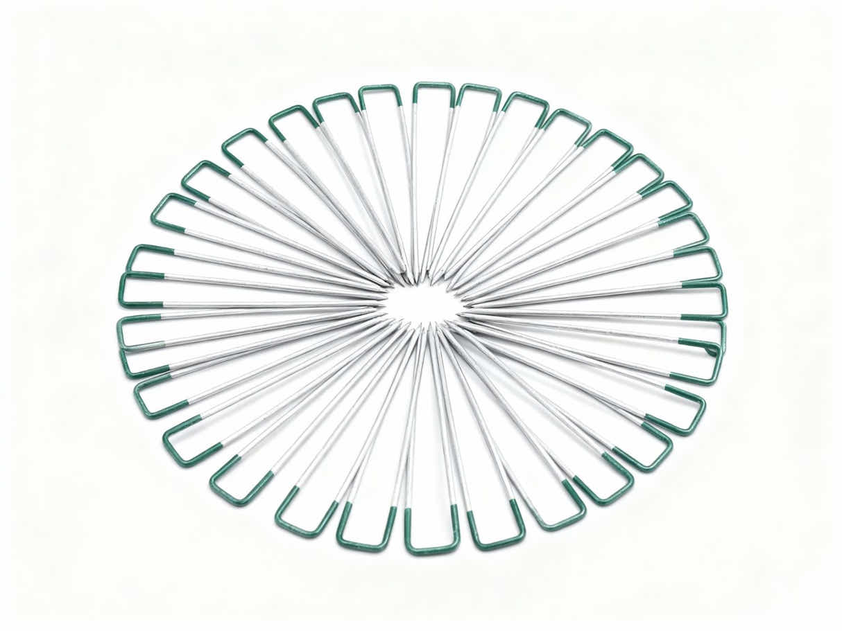 Galvanized Steel Artificial Grass Pins - 50 Pcs