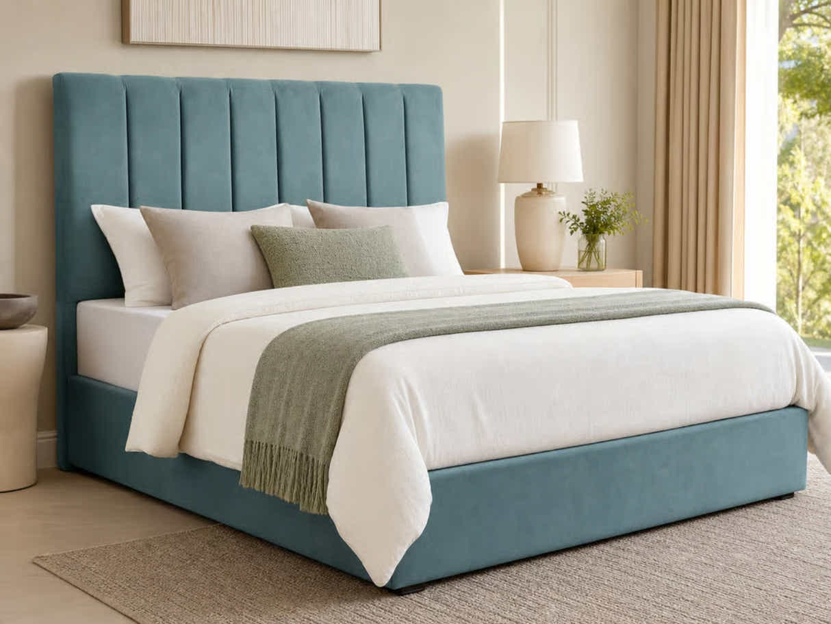 Tada Fabric Headboard Prussian Blue - Queen