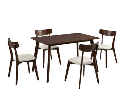 Fiesta Dining Table Walnut - 120 cm & Iora Dining Chair Walnut - Set of 4