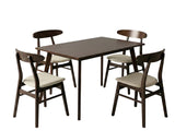 Fiesta Dining Table Walnut - 120 cm & Fiesta Dining Chair Walnut - Set of 4