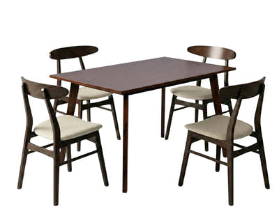 Fiesta Dining Table Walnut - 120 cm & Fiesta Dining Chair Wenge - Set of 4