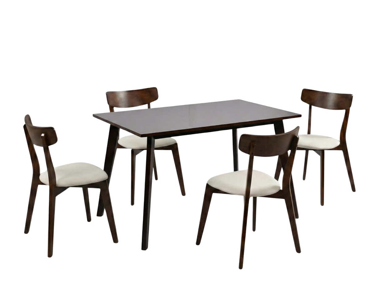 Fiesta Dining Table Wenge - 120 cm & Iora Dining Chair Walnut - Set of 4