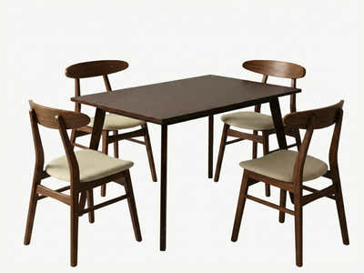 Fiesta Dining Table Wenge - 120 cm + Fiesta Dining Chair Walnut - Set of 4
