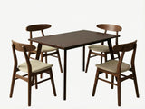 Fiesta Dining Table Wenge - 120 cm + Fiesta Dining Chair Walnut - Set of 4