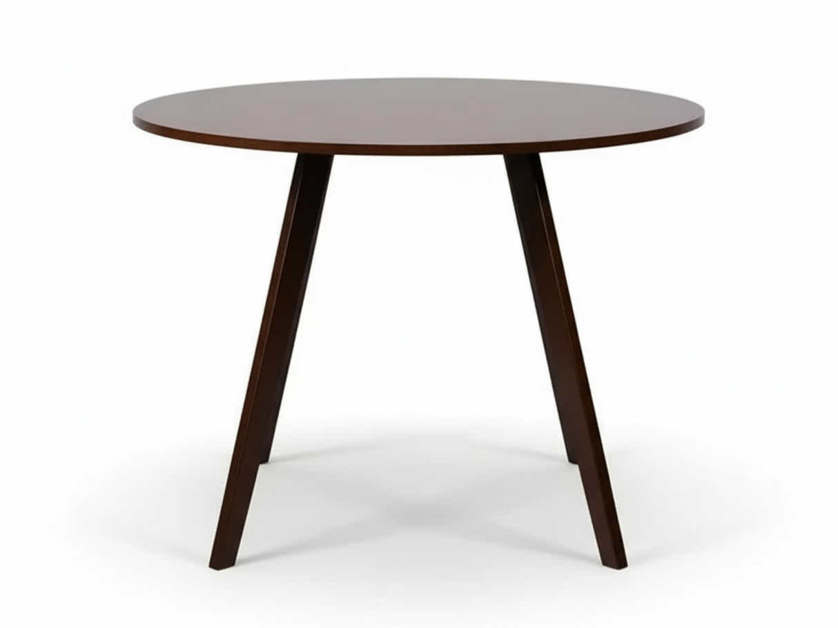 Hexa Round Dining Table Walnut - 100 cm