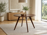 Hexa Round Dining Table Walnut - 100 cm