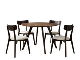 Hexa Round Dining Table Walnut - 100 cm & Iora Dining Chair Wenge - Set of 4