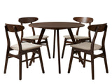 Hexa Round Dining Table Walnut - 100 cm & Fiesta Dining Chair Walnut - Set of 4