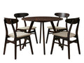 Hexa Round Dining Table Walnut - 100 cm & Fiesta Dining Chair Wenge - Set of 4