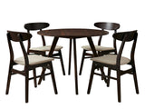 Hexa Round Dining Table Walnut - 100 cm & Fiesta Dining Chair Wenge - Set of 4