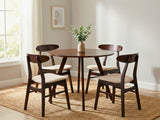 Hexa Round Dining Table Walnut - 100 cm & Fiesta Dining Chair Wenge - Set of 4