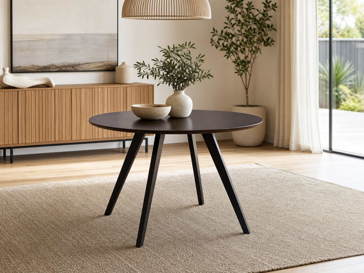 Hexa Round Dining Table Wenge - 100 cm