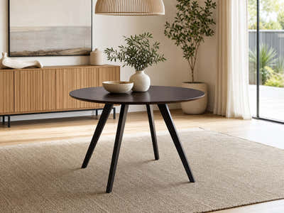 Hexa Round Dining Table Wenge - 100 cm