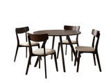 Hexa Round Dining Table Wenge - 100 cm & Iora Dining Chair Wenge - Set of 4