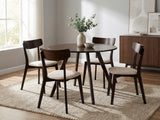 Hexa Round Dining Table Wenge - 100 cm & Iora Dining Chair Wenge - Set of 4