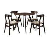 Hexa Round Dining Table Wenge - 100 cm & Fiesta Dining Chair Wenge - Set of 4