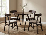 Hexa Round Dining Table Wenge - 100 cm & Fiesta Dining Chair Wenge - Set of 4