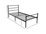 Sol Metal Bed Frame Black - Single