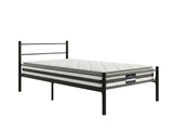 Sol Metal Bed Frame Black & Bon21 Mattress - King Single