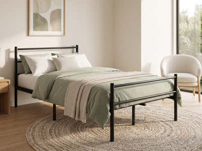 Sol Metal Bed Frame Black - King Single